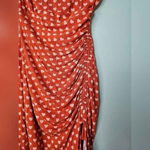 Free People Women's Lakeside Printed Midi Dress Ginger Heart Combo, Open Back S - Picture 7 of 12